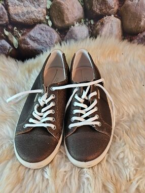 Ecco Women's Glitter Low-Top Sneakers - Copper Brown Color with White Laces